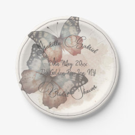 ビューティフルバタフライブライダルシャワー ペーパープレート