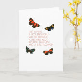 ビューティフルバタフライ引用文 カード (黄色い花)