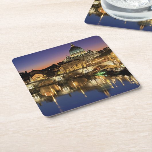 ビューティフルバチカンシティローマイタリア スクエアペーパーコースター (アングル)