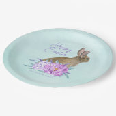 ビューティフルバニーラビットパステルフローライースターパーティー ペーパープレート (アングル)