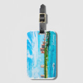 ビューティフルバハマカリブのバケーションシーナリー ラゲッジタグ (正面縦)