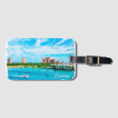 ビューティフルバハマカリブのバケーションシーナリー ラゲッジタグ (正面横)