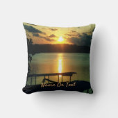 ビューティフルバリサンセットビーチ&魚釣りボートカスタム クッション (正面)