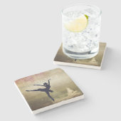 ビューティフルバレリナスワンレイクヴィンテージダンス ストーンコースター (横)