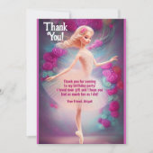 ビューティフルバレリーナバラフローラバレエ誕生日 サンキューカード (正面)