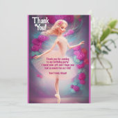 ビューティフルバレリーナバラフローラバレエ誕生日 サンキューカード (スタンド正面)