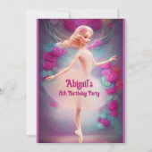 ビューティフルバレリーナバラフローラバレエ誕生日 サンキューカード (裏面)