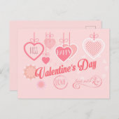 ビューティフルバレンタインデーモダンデザインボホ シーズンポストカード (正面/裏面)