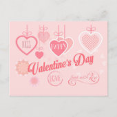 ビューティフルバレンタインデーモダンデザインボホ シーズンポストカード (正面)