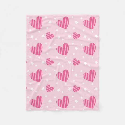 ビューティフルバレンタインハートデザイン フリースブランケット (正面)
