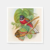 ビューティフルバードカラフルヴィンテージイラストレーション スタンダードカクテルナプキン (正面)
