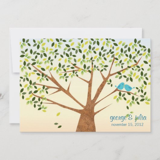ビューティフルバードツリー結婚式招待状 招待状 (正面)