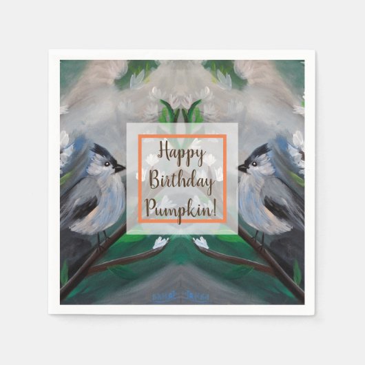 ビューティフルバード春絵画ズ スタンダードカクテルナプキン (正面)