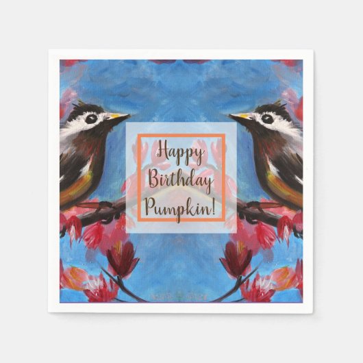 ビューティフルバード春絵画ズ スタンダードカクテルナプキン (正面)