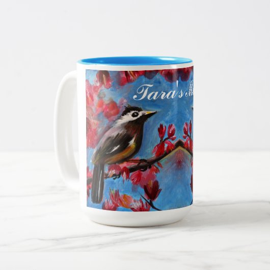 ビューティフルバード春絵画ズ ツートーンマグカップ (正面左)
