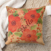 ビューティフルバーンレッドフローラ クッション (ブランケット)