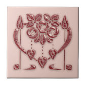 ビューティフルパステルアールヌーボーセラミック タイル (正面)