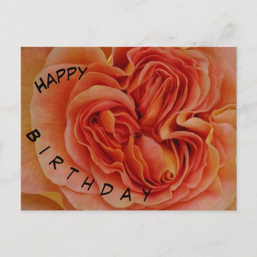 ビューティフルパステルバラハッピーバースデーはがき ポストカード (正面)