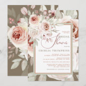 ビューティフルパステルバラブライダルシャワー 招待状 (正面/裏面)
