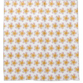 ビューティフルパステルフランジパニプルメリアフラワーズショーウ シャワーカーテン (正面)