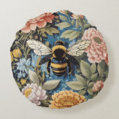 ビューティフルパステルフローラアンド(昆虫)マルハナバチ ラウンドクッション (裏面)