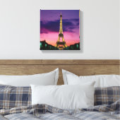 ビューティフルパリエッフェルタワーat Night キャンバスプリント (インサイチュ (寝室))