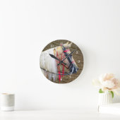 ビューティフルパロミノホース写真 ラウンド壁時計 (ホーム)