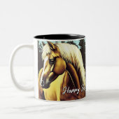 ビューティフルパロミノホース誕生日 ツートーンマグカップ (左)