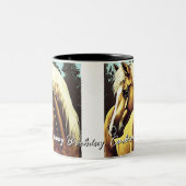 ビューティフルパロミノホース誕生日 ツートーンマグカップ (中央)