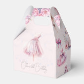 ビューティフルパーソナライズされたピンクバレリーナ誕生日 フェイバーボックス (正面サイド)