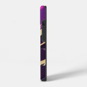 ビューティフルパープルと金ゴールドマーブルデザイン iPhoneケース (左側面)