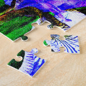 ビューティフルパープルアイリスアートフローラ ジグソーパズル (側面)