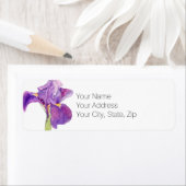 ビューティフルパープルアイリスフローラ差出人住所ラベル ラベル (インサイチュ)