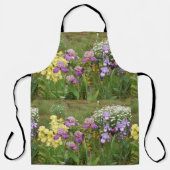 ビューティフルパープルアイリス花フローラ写真 エプロン (正面)