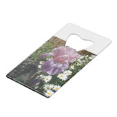 ビューティフルパープルアイリス花フローラ写真 クレジットカード栓抜き (裏面アングル)