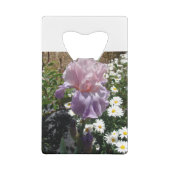 ビューティフルパープルアイリス花フローラ写真 クレジットカード栓抜き (裏面)