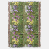 ビューティフルパープルアイリス花フローラ写真 スローブランケット (正面縦)