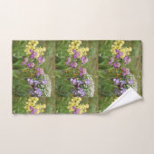 ビューティフルパープルアイリス花フローラ写真 バスタオルセット (ハンドタオル)