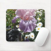 ビューティフルパープルアイリス花フローラ写真 マウスパッド (マウス)