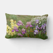 ビューティフルパープルアイリス花フローラ写真 ランバークッション (裏面)