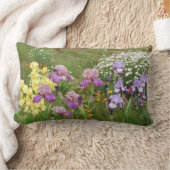 ビューティフルパープルアイリス花フローラ写真 ランバークッション (ブランケット)