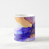 ビューティフルパープルオレンジ名前をカスタムする コーヒーマグカップ (中央)