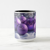 ビューティフルパープルクリスマスオーナメントコーヒーマグ マグカップ (中央)