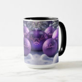 ビューティフルパープルクリスマスオーナメントコーヒーマグ マグカップ (正面右)