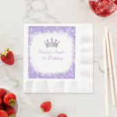 ビューティフルパープルグリッターカスタム誕生日パーティー 縁ありランチョンナプキン (インサイチュ)