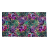 ビューティフルパープルティール（緑がかった色）ピーコックフローラ 枕カバー (裏面)