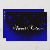 ビューティフルパープルネオンエンチャント夕べスウィート16 招待状 (正面/裏面)