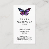 ビューティフルパープルバタフライ美しいヨガ図解入りの、写真付きの 割引カード (裏面)