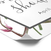 ビューティフルパープルバラブライダルシャワーウェルカムサイン ポスター (角)