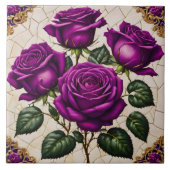 ビューティフルパープルバラ人気があるコレクション タイル (正面)